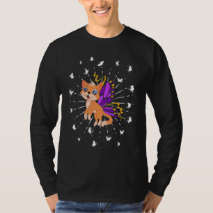 Cute Pet Animal Kitty Cat Owner Magical Butterfly T-Shirt