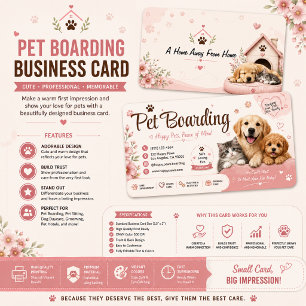 Cute Pet Boarding Business Card Back Design