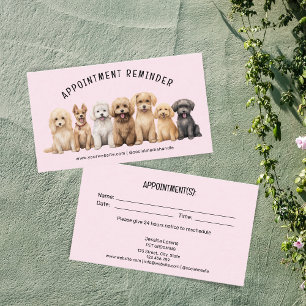 Cute Pet Care Services Next Appointment Groomer Business Card