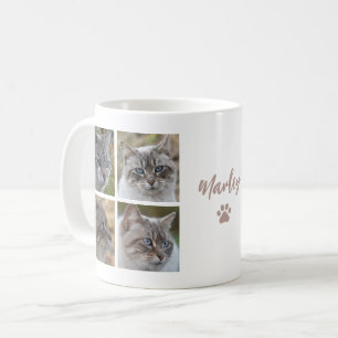 Cute Pet Cat Custom 8 Photo Collage Coffee Mug