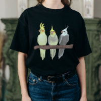 Cute Pet Cockatiels Flock on Perch Bird Lover
