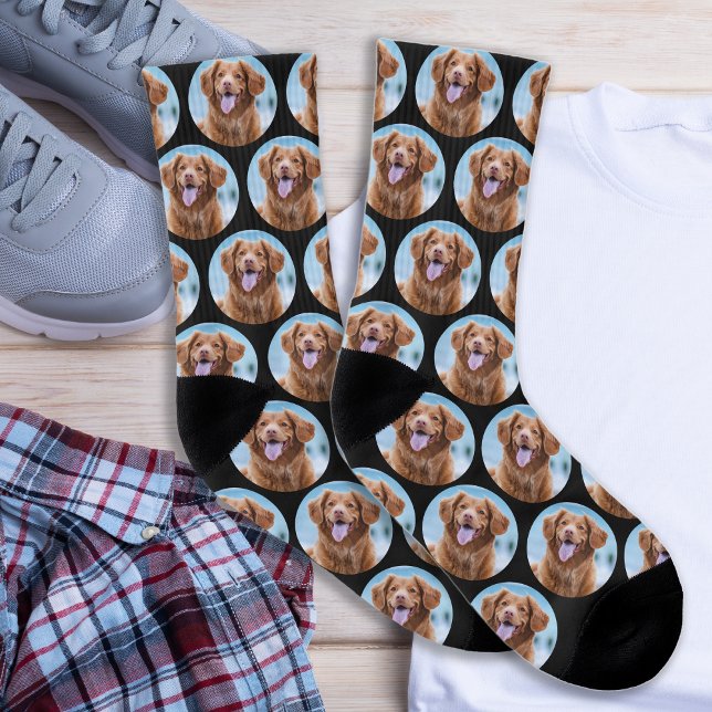 Cute Pet Dog Black Photo Socks (Creator Uploaded)