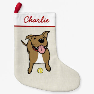 Cute Pet Dog Cartoon Big Brown Dog Mutt Lover's Small Christmas Stocking