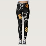 Cute Pet Dog Foot Prints Leggings<br><div class="desc">Represent your cool fuzzy pal on these dog foot prints leggings. Great "dog walking" leggings or workout pants. Perfect gift for the dog lover.</div>