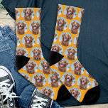 Cute Pet Dog Orange Photo Socks<br><div class="desc">Introducing the perfect gift for dog lovers everywhere—Personalised Dog Photo Socks! These delightful socks are designed for those who cherish their furry friends and want to carry a piece of them wherever they go. Whether you’re a proud dog mum or searching for a heartfelt memorial gift, these socks offer a...</div>