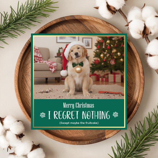Cute Pet Dog Photo Funny Christmas Greeting Holiday Card (Creator Uploaded)