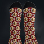 Cute Pet Dog Photo Paw Prints Custom Pattern Red Socks<br><div class="desc">Capture Memories with Every Step Introducing the Personalised Dog Photo Socks – the ultimate gift for dog lovers and a heartfelt way to keep your furry friend close, even when they're not around. These socks are perfect for creating a collage of your favourite dog photos, allowing you to showcase your...</div>
