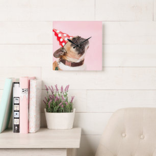 Cute Pet Dog Photo Square Wall Clock