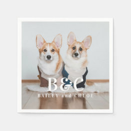 Cute Pet Dog Photo with Name Napkin