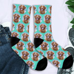 Cute Pet Dog Teal Green Photo Socks<br><div class="desc">Introducing the perfect gift for dog lovers everywhere—Personalised Dog Photo Socks! These delightful socks are designed for those who cherish their furry friends and want to carry a piece of them wherever they go. Whether you’re a proud dog mum or searching for a heartfelt memorial gift, these socks offer a...</div>