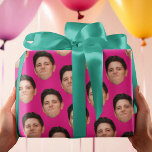 Cute Pet Face Photo Hot Pink Gift Wrapping Paper<br><div class="desc">Simple template. Upload any tightly cropped png of any object with the background removed (many phone applications available) and you can be wrapping gifts in the recipient's face,  cat,  or any object you'd like. Set on a solid hot pink / vibrant neon fuchsia background</div>