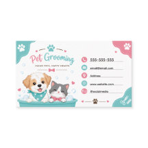 Cute Pet Grooming Business Card
