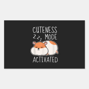 Cute Pet Hamster Sleeping Rectangular Sticker