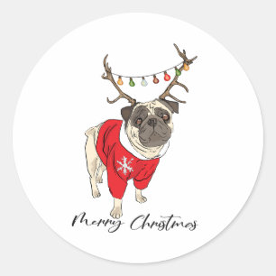 Cute Pet Holiday Stickers Custom-Cut Vinyl Sticker