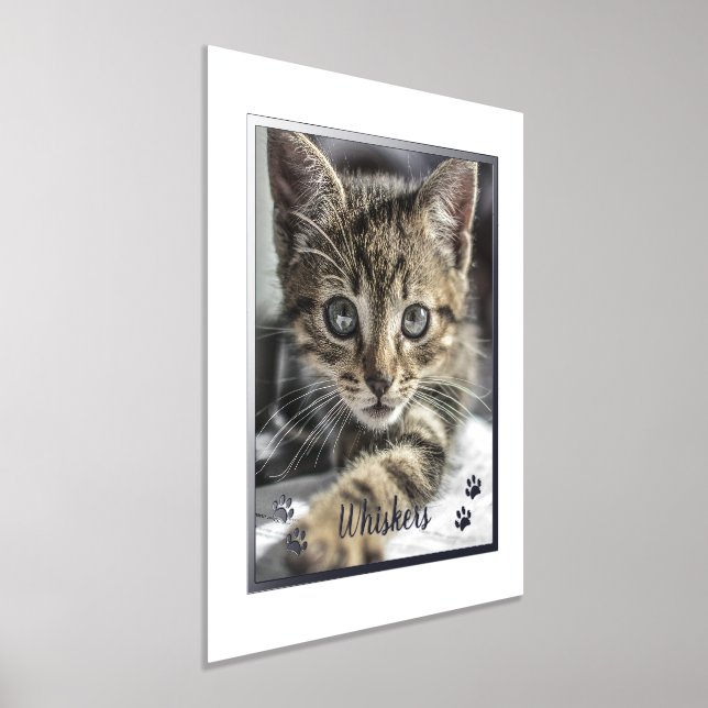 Cute Pet Lovers Personalised Cat Photo Foil Prints (Laydown)