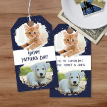 Cute Pet Lovers Personalised Two Photos Blue