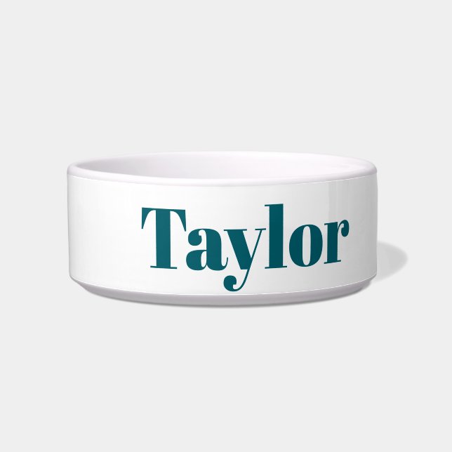 Cute Pet Name Bold Modern Custom Bowl (Left)