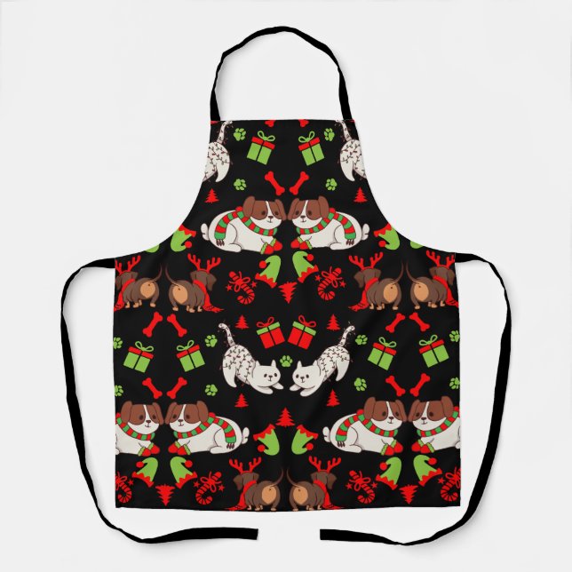 Cute Pet Patterned Christmas Gift  Apron (Front)