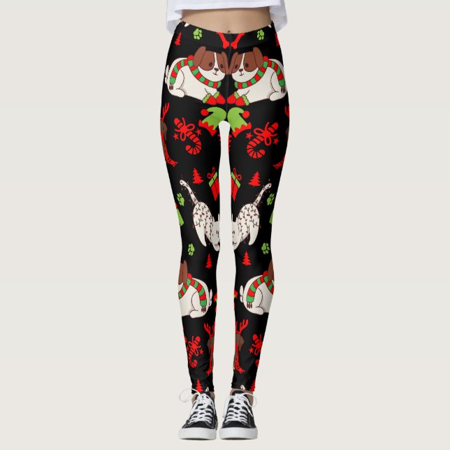 Cute Pet Patterned Christmas Gift  Leggings (Front)