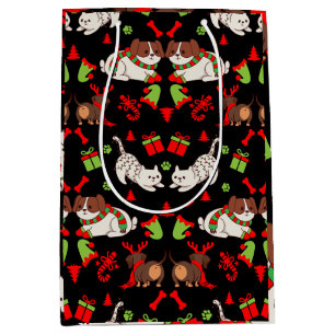 Cute Pet Patterned Christmas Gift Medium Gift Bag