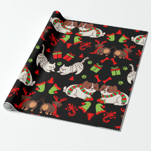 Cute Pet Patterned Christmas Gift Wrapping Paper