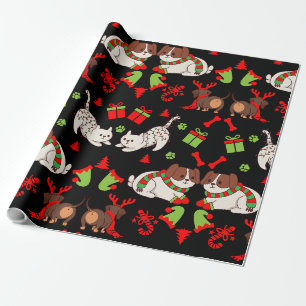Cute Pet Patterned Christmas Gift Wrapping Paper