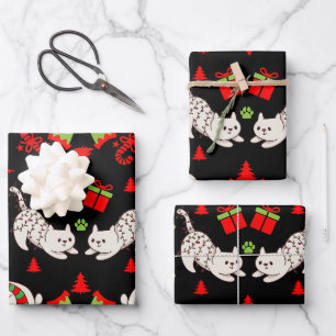 Cute Pet Patterned Christmas Gift Wrapping Paper Sheet