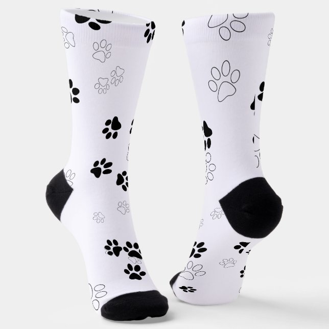 Cute Pet Paw Prints  Socks (Angled)