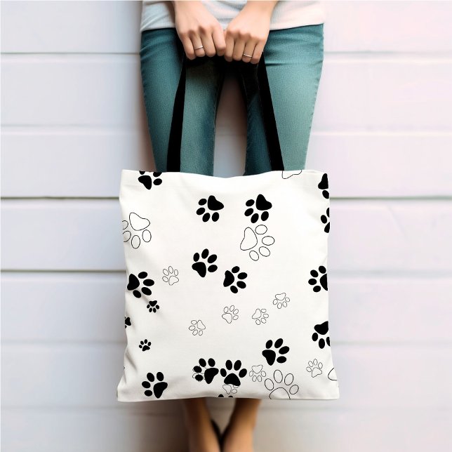 Cute Pet Paw Prints Tote Bag (Creator Uploaded)