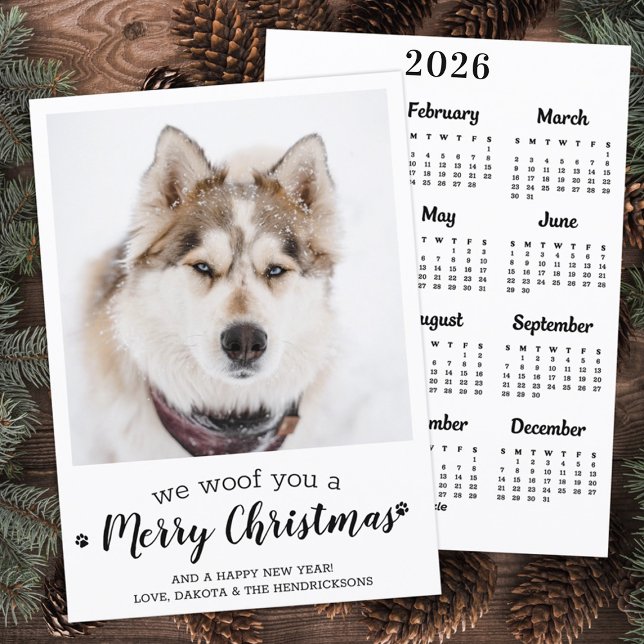 Cute Pet Photo 2025 Calendar Dog Merry Christmas Holiday Card (Creator Uploaded)