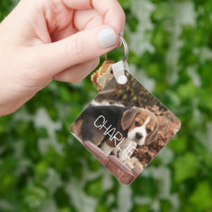 Cute Pet Photo and Name Custom Keepsake Gift Key Ring