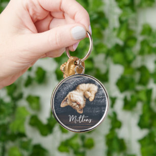 Cute Pet Photo and Name Custom Keepsake Gift Key Ring