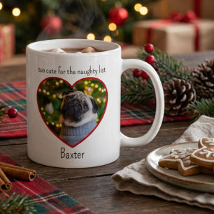 Cute Pet Photo Christmas Naughty List Coffee Mug