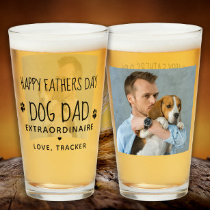 Cute Pet Photo Dog Dad Fathers Day Beer Glass