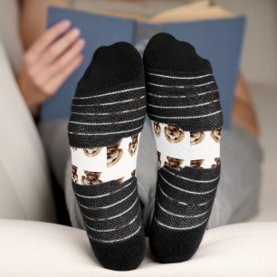 Cute Pet Photo Pattern White Socks
