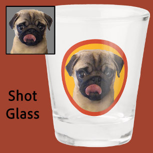 Cute Pet Pug Pup Dog Lover Photo Stocking Stuffer Shot Glass