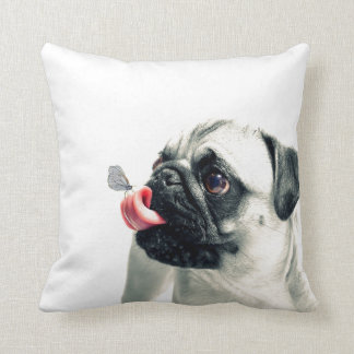 Cute Pet PUG white - personalise it Cushion