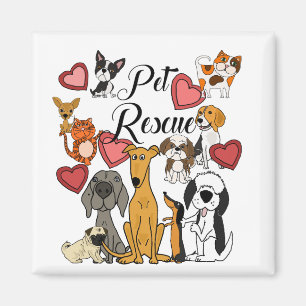 Cute Pet Rescue Love Cartoon Magnet