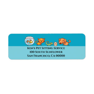 Cute Pet Sitting Animal Care Dog Walking Return Address Label