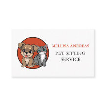 Cute Pet Sitting Business Card