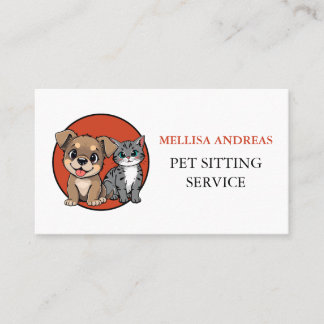 Cute Pet Sitting Business Card