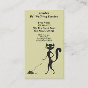 Cute Pet Walking Service Business Card