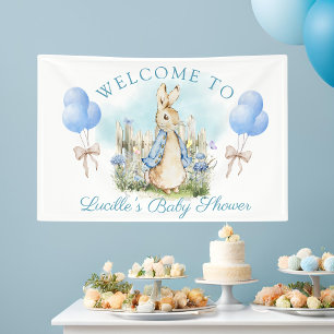Cute Peter Rabbit Baby Shower Boy Decor Banner