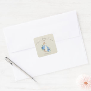 Cute Peter Rabbit Baby Shower Square Sticker