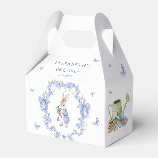 Cute Peter Rabbit Boy Baby Shower Favour Box (Back Side)
