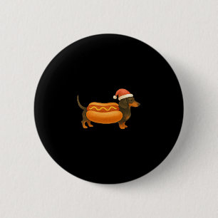 Cute Petite Christmas Funny Hot Dog Dachshund 6 Cm Round Badge