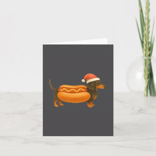 Cute Petite Christmas Funny Hot Dog Dachshund  Card