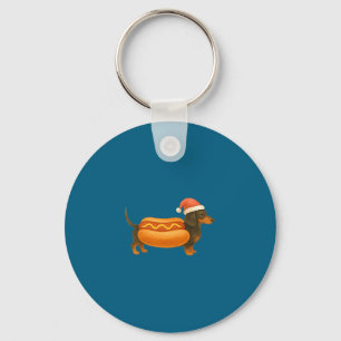 Cute Petite Christmas Funny Hot Dog Dachshund Prem Key Ring