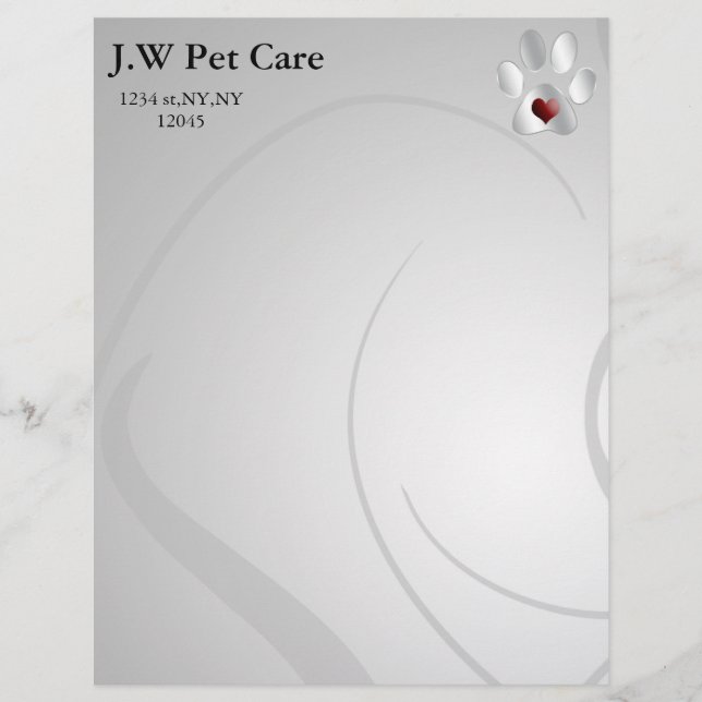 Cute Pets Business Letterheads Customised Letterhead (Front)
