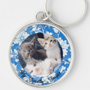 Cute Pets Lover Photo Keychain